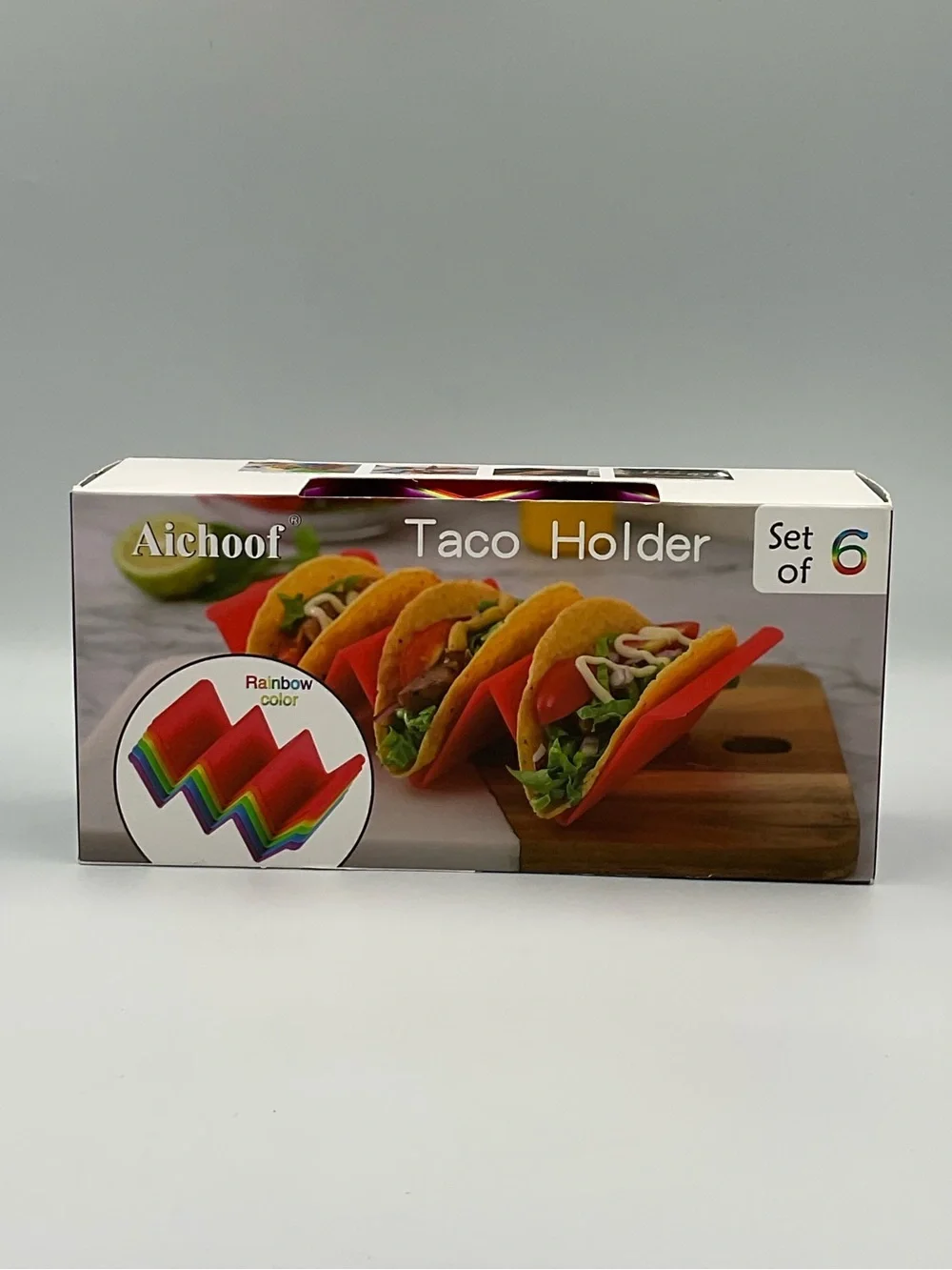 Aichoof Rainbow Color Taco Holders - Set of 6